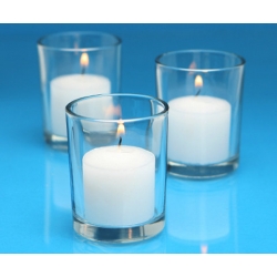 Clear glass candle holder